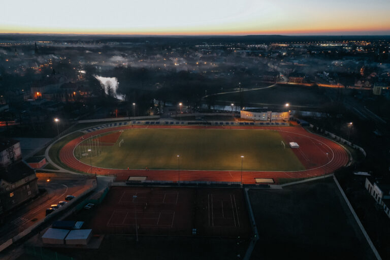 Stadion Miejski w Międzyrzeczu - widok z lotu ptaka.