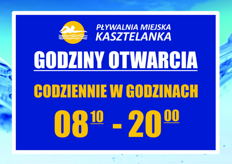 Godziny otwarcia pływalni od dnia 1 września 2021 roku.