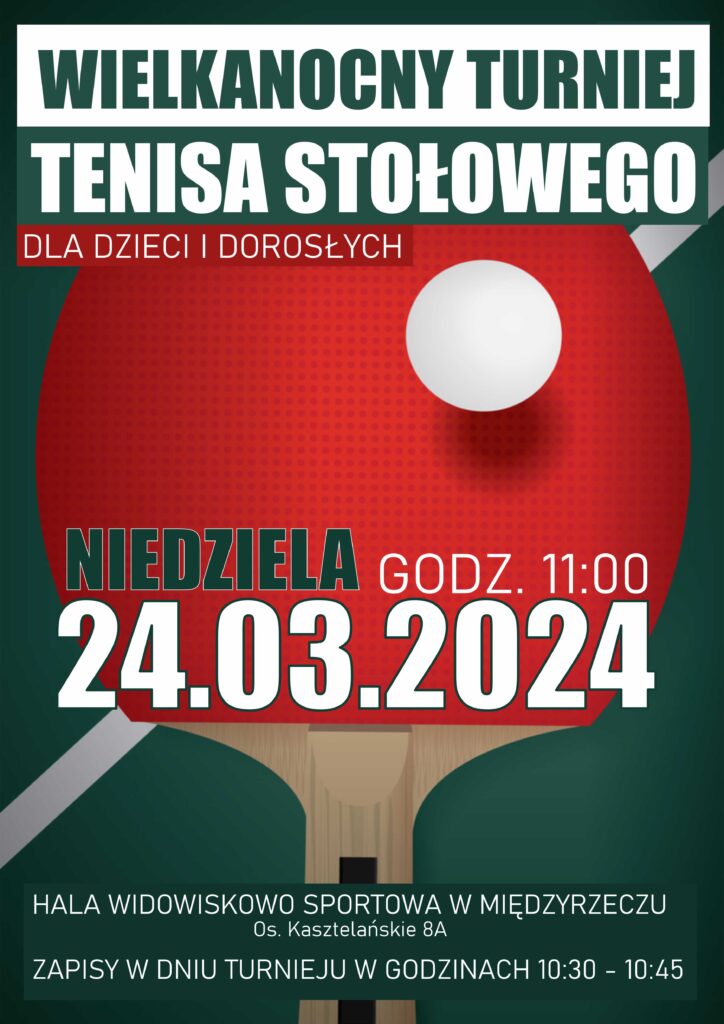 Turniej Tenisa Stołowego - Plakat